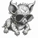 baby devil with sunglasses  tattoo design idea