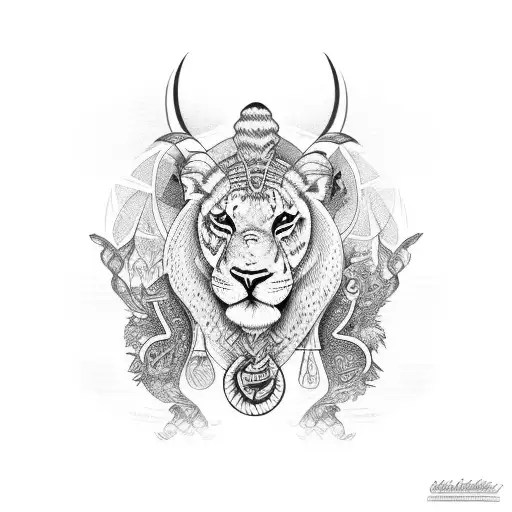 A compilation of African animal totems and their corresponding medicinal herbs tattoo design idea