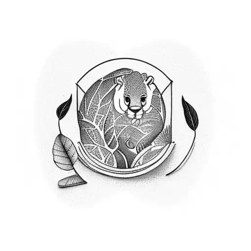 safari animals and tropical plants coming out of a book tattoo design idea