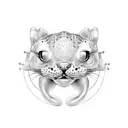 half sleeve Hyporealistic panther head showing A frog on the panther's head surrounded by beautiful tropical plants  tattoo design idea