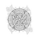 African tribal patterns intertwined with vines and flowers tattoo design idea