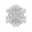 African tribal patterns intertwined with vines and flowers tattoo design idea