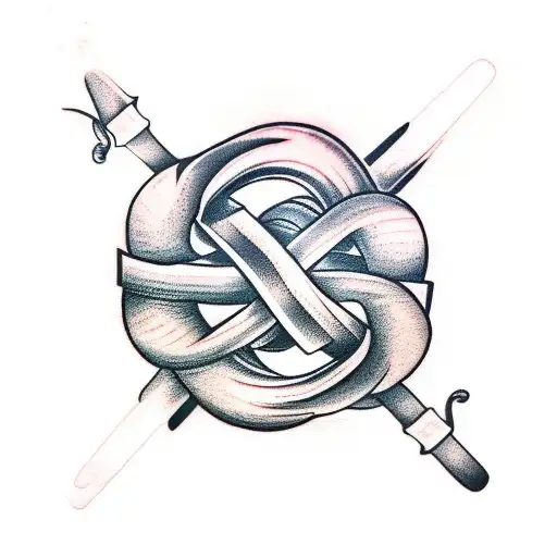 Banana shaped like knot tattoo design idea