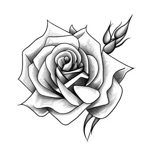 Rose and guns tattoo design idea