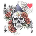 skull with a dead garden around and a card ace of spades  tattoo design idea