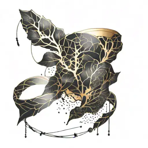 Create a tattoo design of a bracelet made entirely of intricate Kintsugi patterns tattoo design idea
