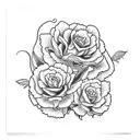 snake and carnations and monarch butterfly tattoo design idea