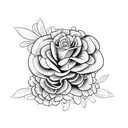 snake and carnations and monarch butterfly tattoo design idea