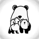 bear with two cubs tattoo design idea