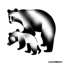 bear with two cubs tattoo design idea