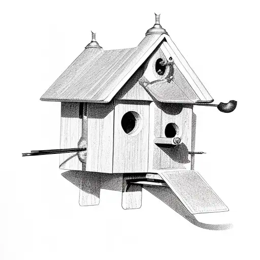 John Deere birdhouse tattoo design idea