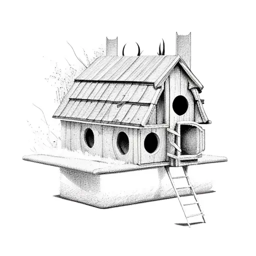 tractor birdhouse  tattoo design idea