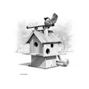 John Deere birdhouse tattoo design idea