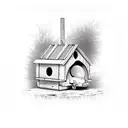 tractor birdhouse  tattoo design idea