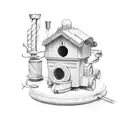 tractor birdhouse  tattoo design idea