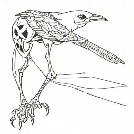 the skeleton of a dead bird lies tattoo design idea