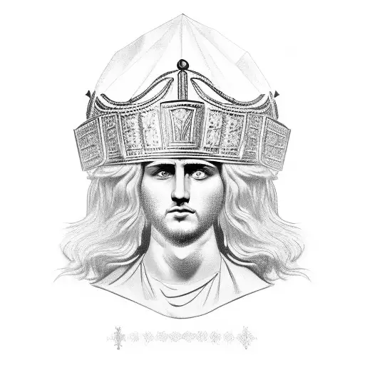 crowned Alexander the great tattoo design idea