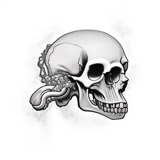 nurse skull memories smoke  tattoo design idea