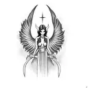 Angels vs demons tattoo design idea