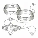 wedding ring with T and 7-3-22 tattoo design idea