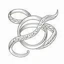 wedding ring with T and 7-3-22 tattoo design idea