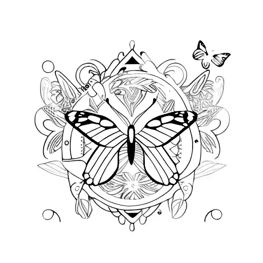 butterfly semicolon quotes  tattoo design idea