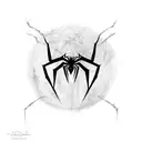 spiderman logo with spider webs  tattoo design idea