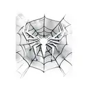spiderman logo with spider webs  tattoo design idea