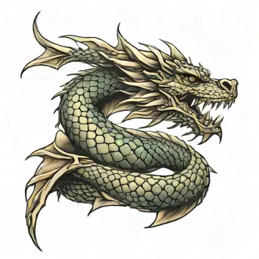 dragon scales wrapped around forearm  tattoo design idea