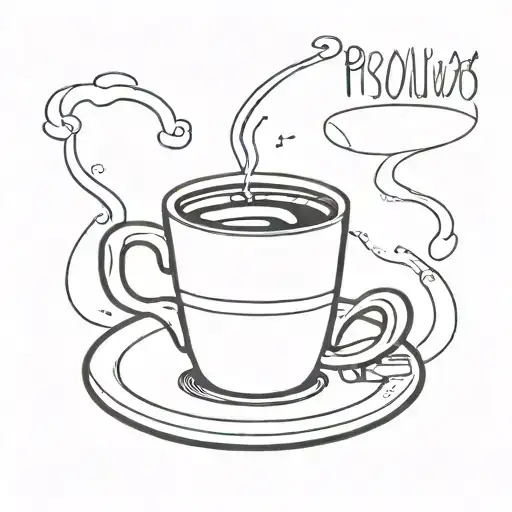 The outline of a Coffee moka pot and below the word pisolino tattoo design idea