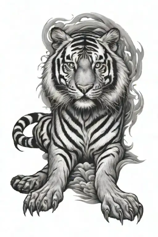 Tiger full body tattoo design idea