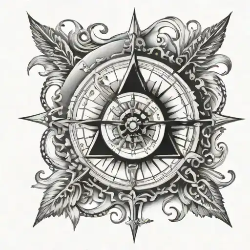 time, clock, illuminati Consisting a Compass tattoo design idea