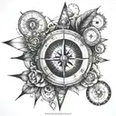 time, clock, illuminati Consisting a Compass tattoo design idea