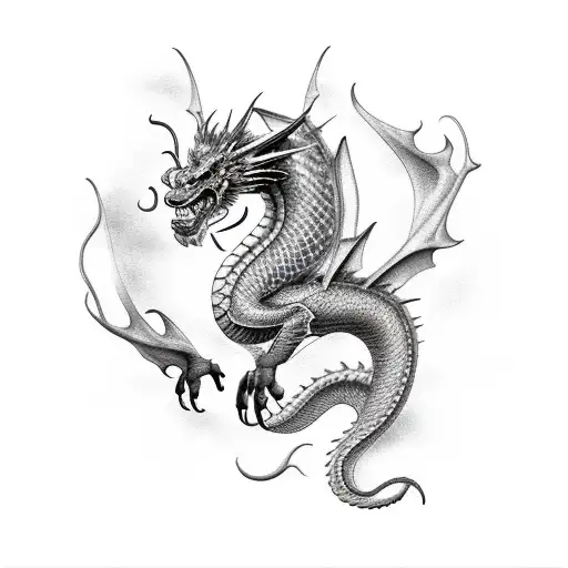 kaido in dragon form tattoo design idea