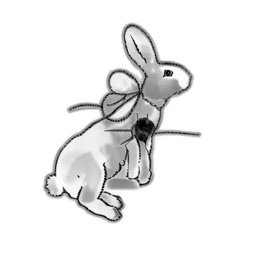 a rabbit on a black background tattoo design idea