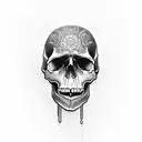 skull fading out of existence tattoo design idea