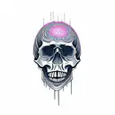 skull fading out of existence tattoo design idea