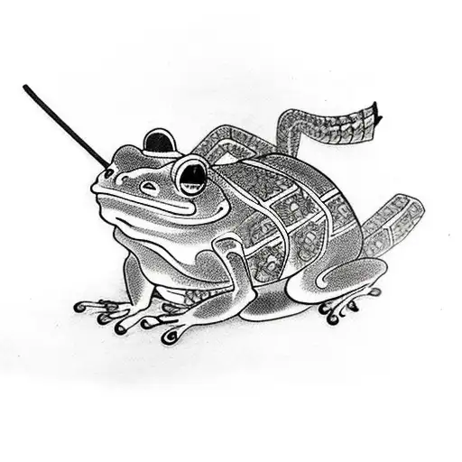 samurai frog tattoo design idea