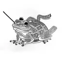 samurai frog tattoo design idea