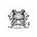 samurai frog tattoo design idea