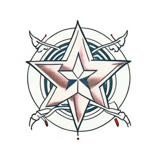 Texas star and Austin  longhorn tattoo design idea