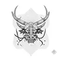 Austin Texas with star and bull longhorn tattoo design idea