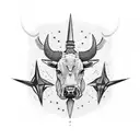 Austin Texas with star and bull longhorn tattoo design idea