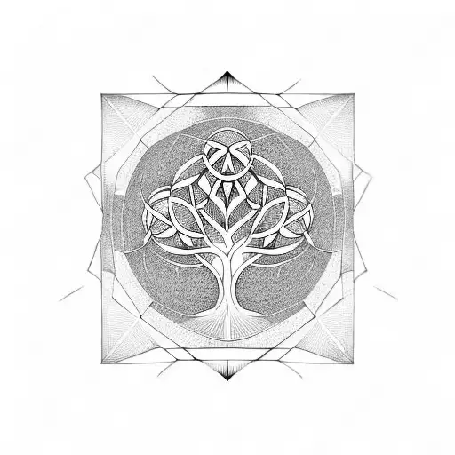 geometry tree of life  tattoo design idea