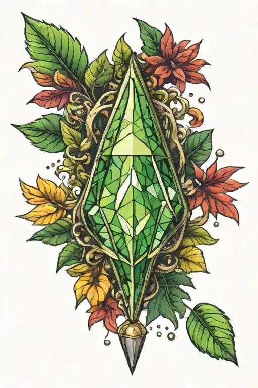 sims 4 plumbob with pot leaf sparkles surrounded tattoo design idea