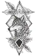 Dart Arrow combined with a wolf tattoo design idea