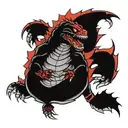 Red and Black Godzilla tattoo design idea