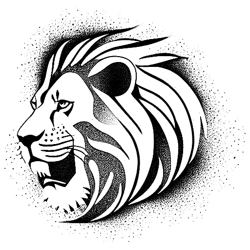 lion roar tattoo design idea