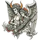 angel devil tattoo design idea