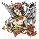 angel devil tattoo design idea